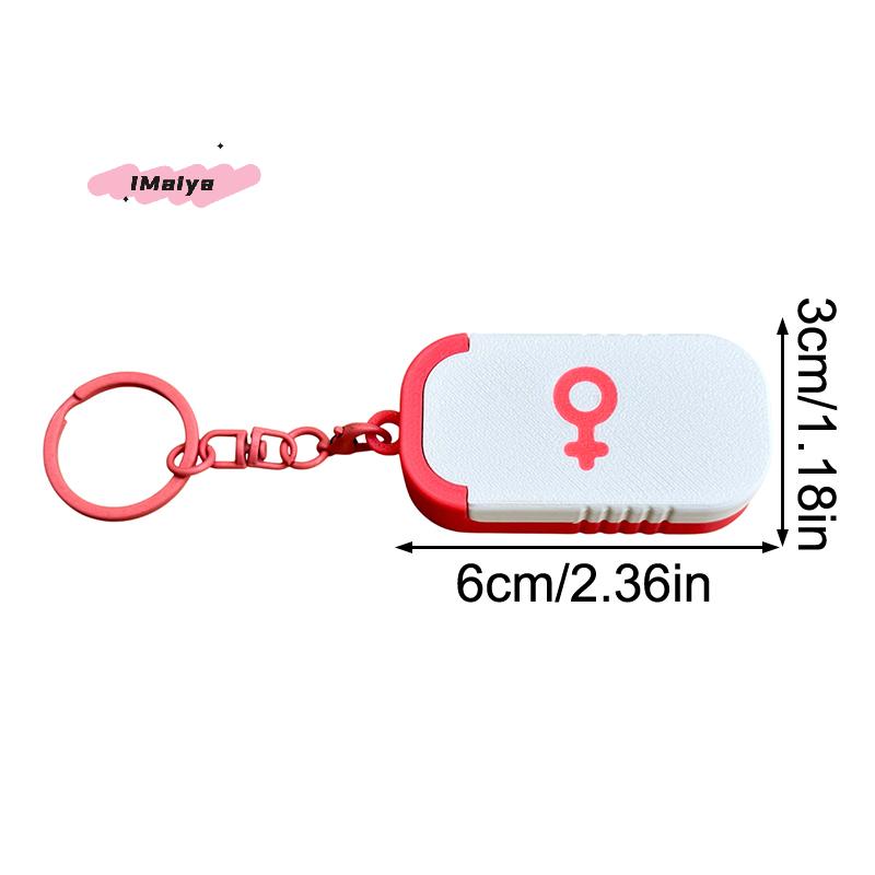 M-Mini Sliding Pill Box With Keychain Medication Organizer Sliding Lid Pill Holder Portable Travel Daily Medication Management