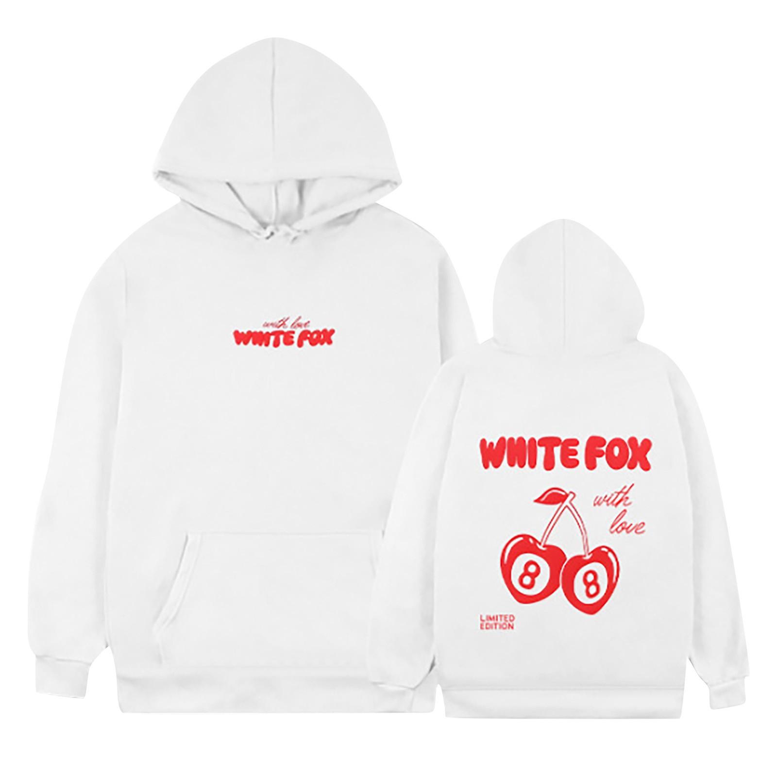 Women s And Men s Color Sports Loose Pullover Long Sleeve Pocket Sweatshirt Top XS белый