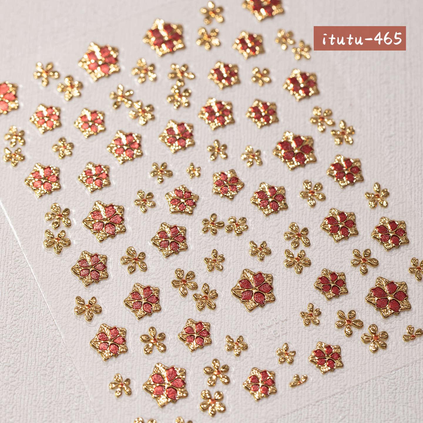 Golden Carp Wealth 3D Embossed Nail Stickers - New Year Koi Nail Decorations