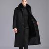 Middle-aged and Elderly Men's Removable Woolen Woolen Woolen Coat with Real Fur Collar and Velvet Thickened Daddy Coat