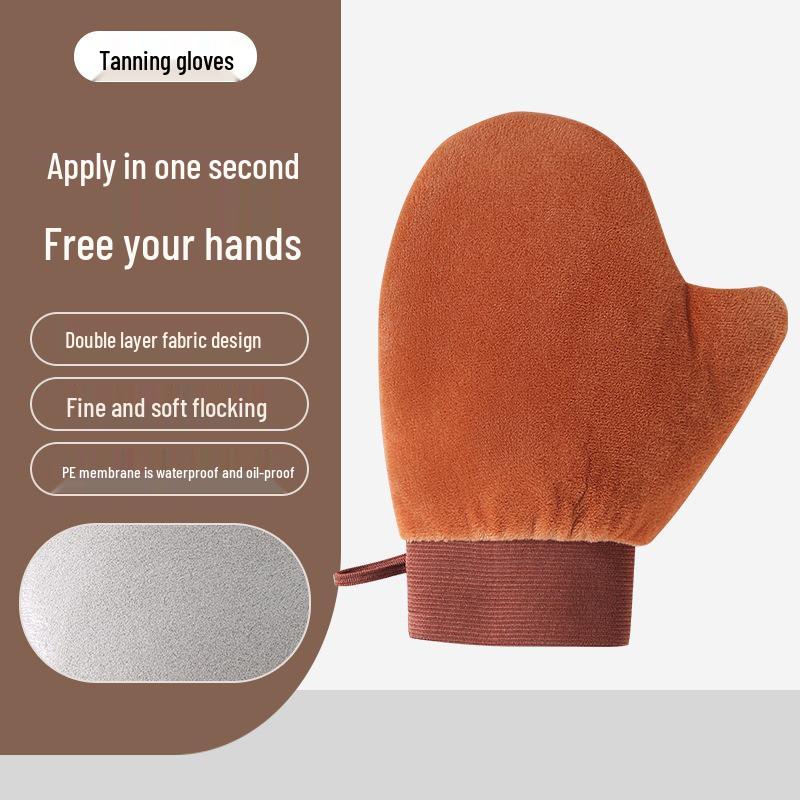 Cross-Border Tanning Glove: Flocked Tool for Sunscreen, Lotion, Oil, and Massage Application