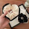 Korean Retro Pearl Satin Hair Tie - Elegant Bun Accessory