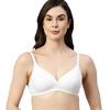 Enamor A039 Perfect Coverage Supima Cotton T-Shirt Bra- Padded Wirefree & Medium Coverage WHITE