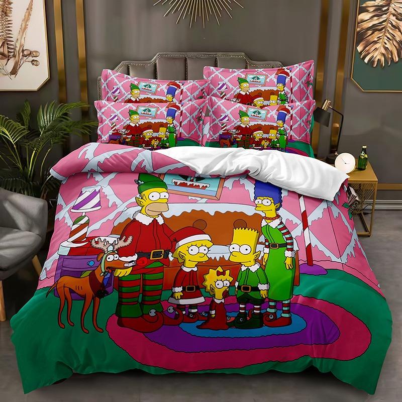 Funny Animation The Simpsons Duvet Cover Microfiber Bedding Set 3D Print Duvet Quilt Cover With Gifts Suitable for Boy and Girls