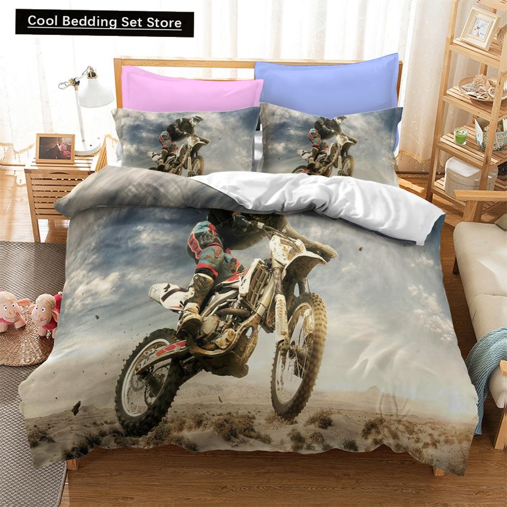 Fashion Motorcycle 3D Duvet Cover Bedding Set Comforter Linen Pillowcases Quilt Cover Home Decor Single Double Twin King Queen