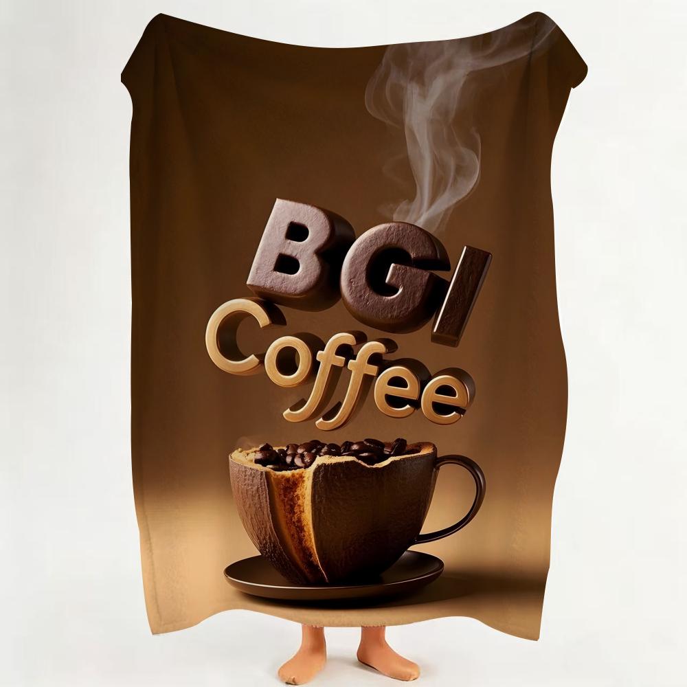 

Poster C Creative c coffee p poster Throw Flannel Throw Blanket Suitable for Sofa Living Room Bedroom 75cmx90cm