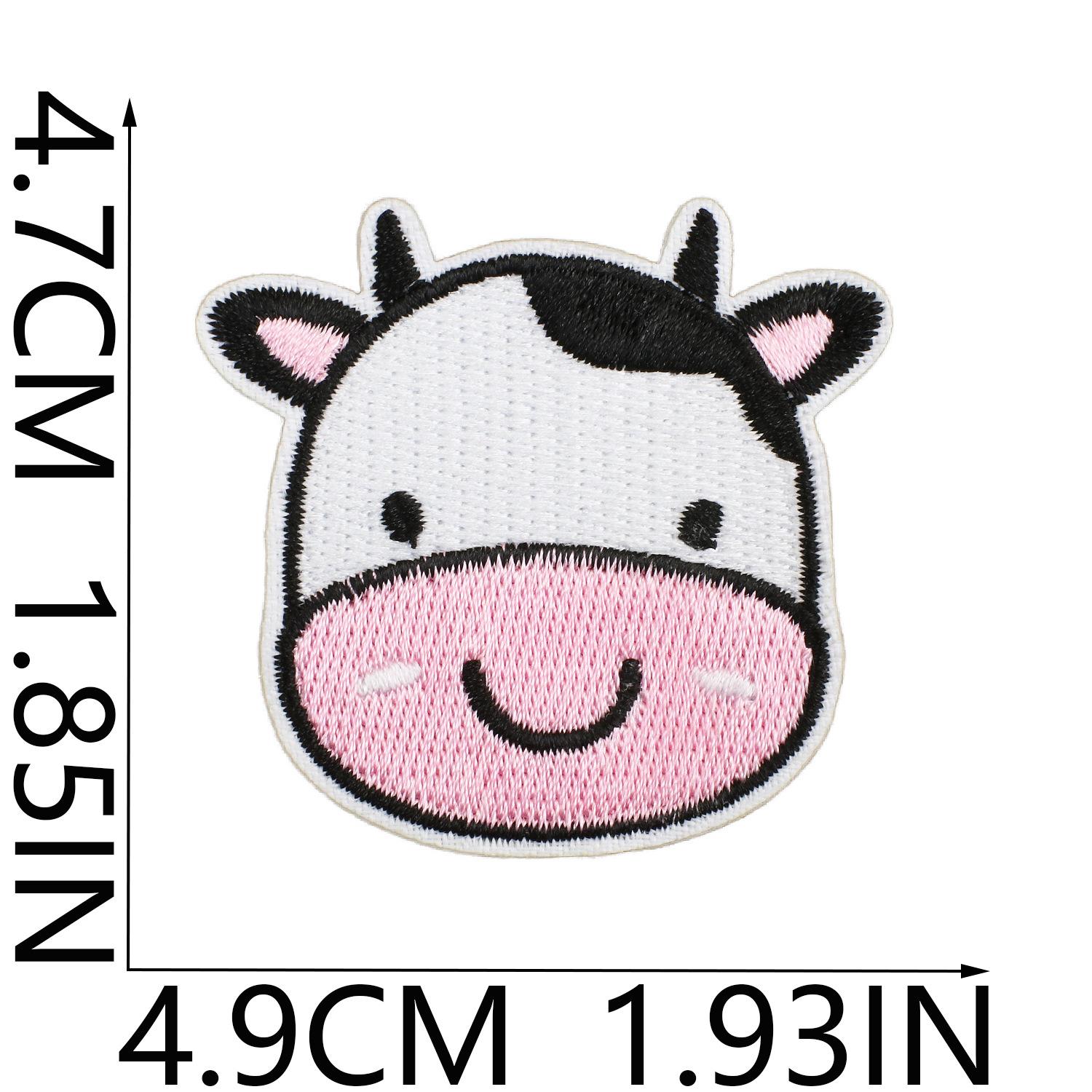 Mother Of Humanity Cow Embroidery Cloth Sticker Energy Cartoon Cow Head Patch Sticker Cow Clothing Decoration Embroidery Label no. 4_3 pieces