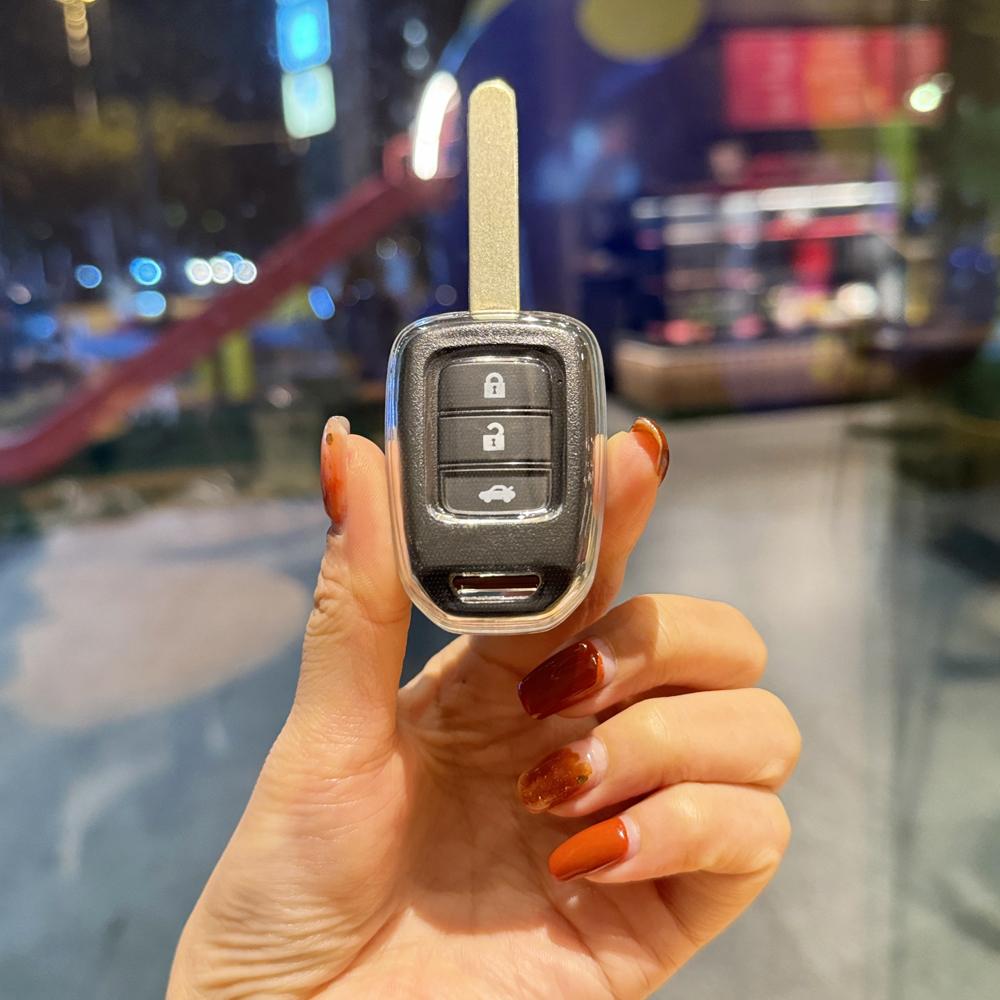 

Чехол для автомобильного ключа из ТПУ с 2, 3, 4 кнопками для Honda Accord 2016 2017 Civic 2018 2019, аксессуары с дистанционным управлением прозрачный