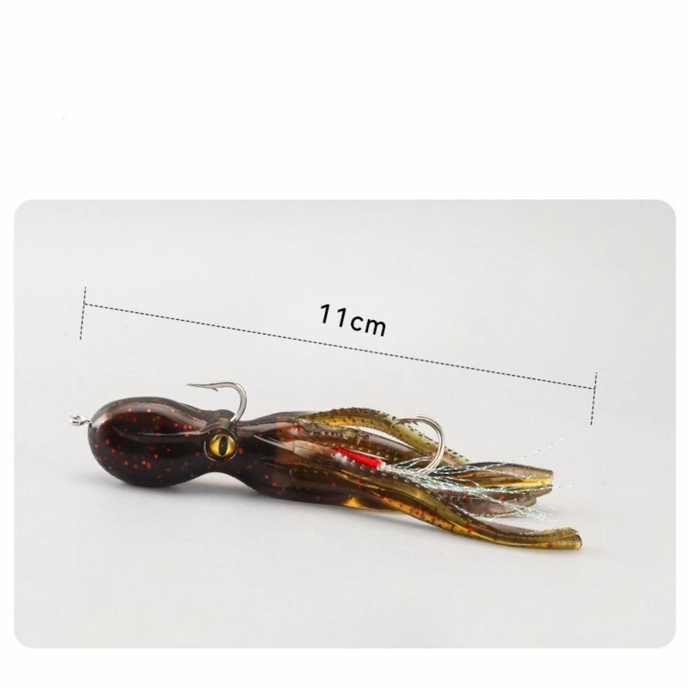 2pcs Built-in Counterweight Fishing Lure 11cm Length 22g Weight Artificial Bait Long Tail Silicone Material Squid Skirts