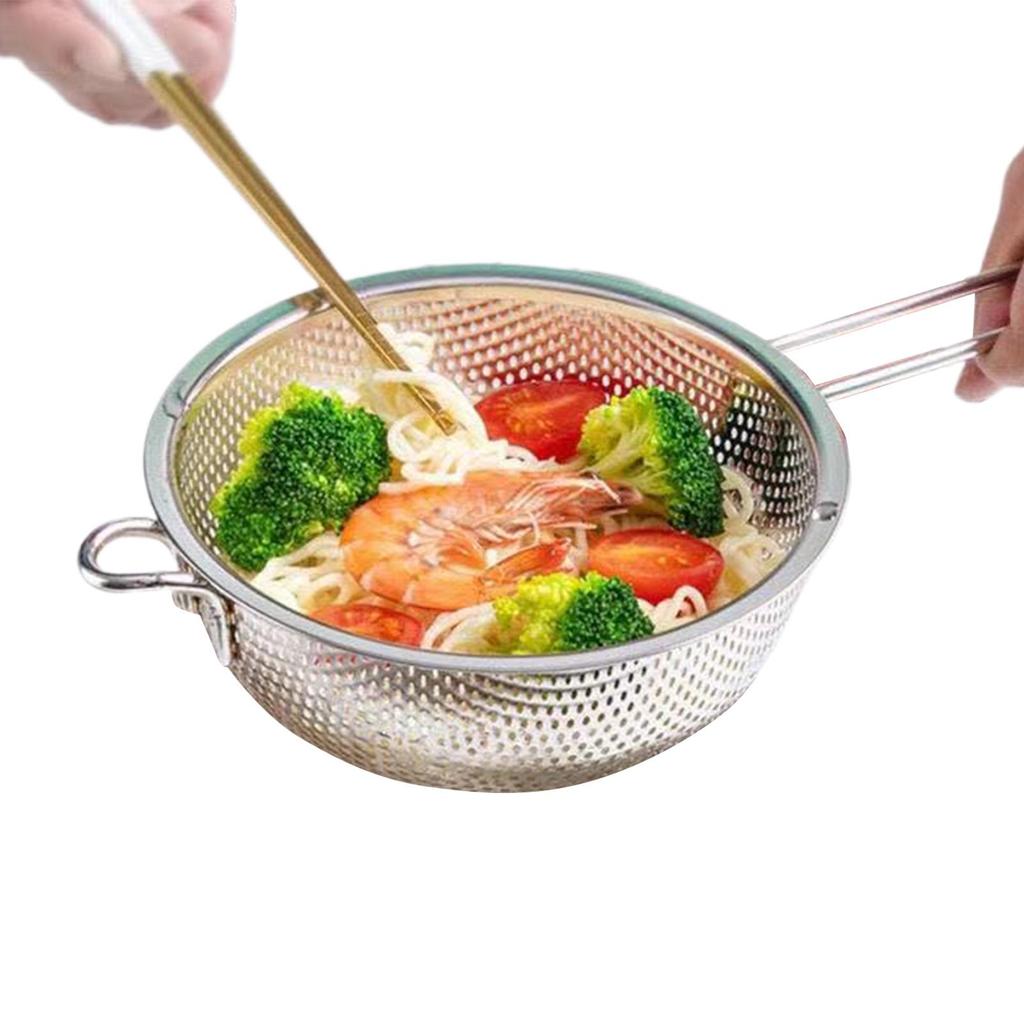 Durkslagskorg i rostfritt stål Kökssil Frukt- och grönsakstvättare Risdränerare Skaldjur Pastasil Dräneringsnät Matsil