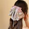 Elegant Women's Large Bow Hair Claw Chiffon Bowknot Barrettes Colorful Ponytail Clip Hairpin Stylish Hair Accessories