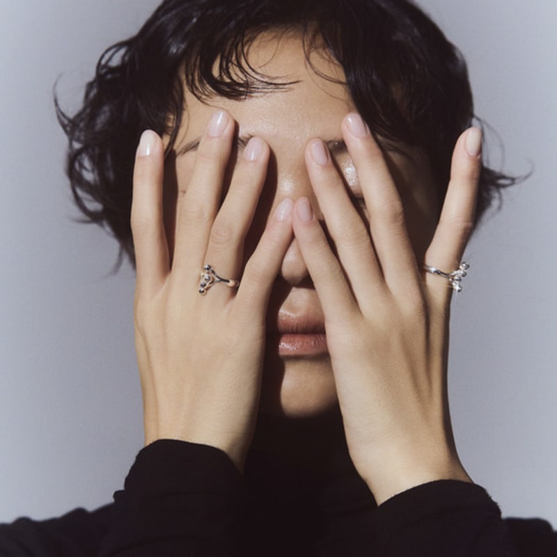 Hustad 239 Flower ball Silver Ring _ 925 silver flower ball ring