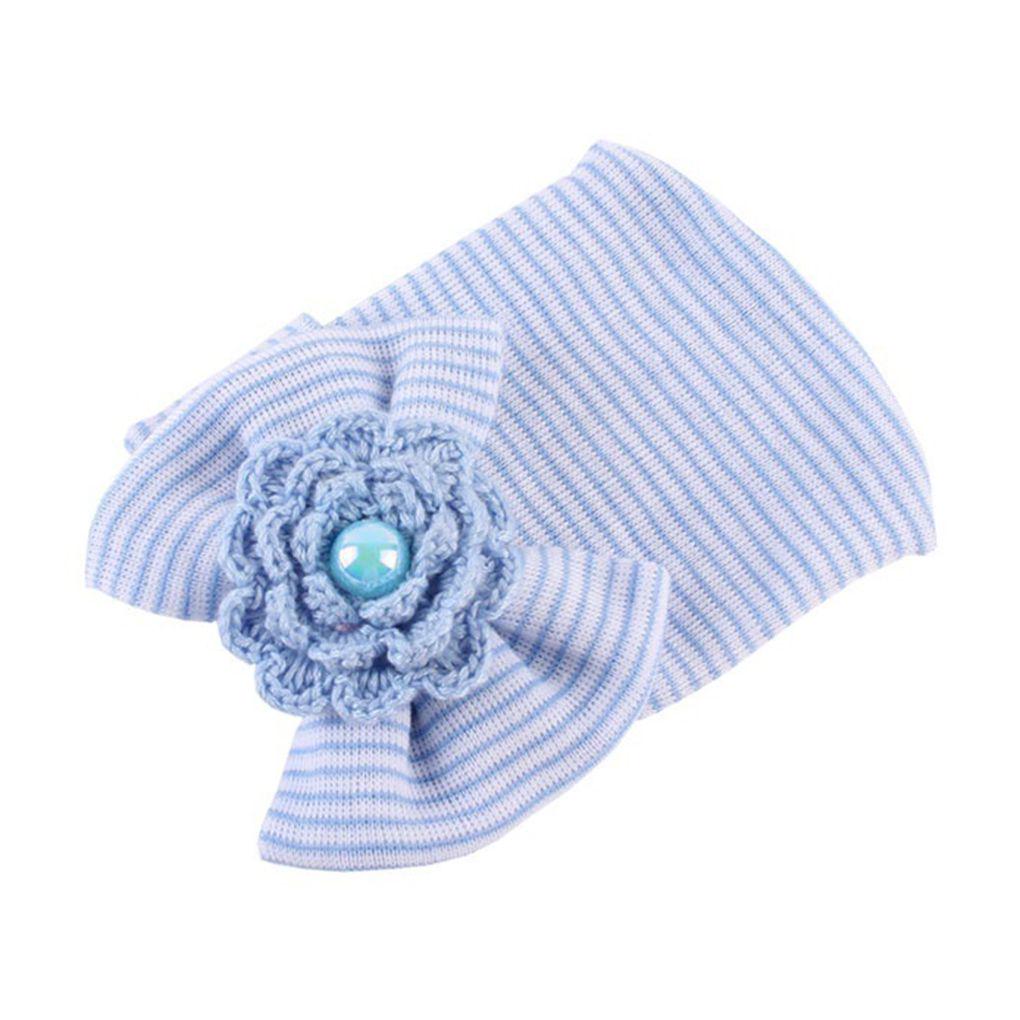 Neugeborenen Baby Mütze Kleinkind Baby Warme Mütze Gestreifte Mützen Weiche Mädchen Mützen Schleife für Neugeborene 0-6M