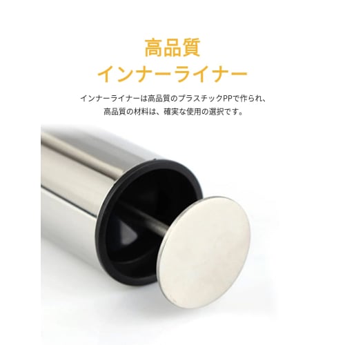 LILIWER Toothpick Holder, Toothpick Case, Made of Food-Grade 304 Stainless Steel, Press-Type, Automatically Dispenses Toothpicks with a Push, Simple,