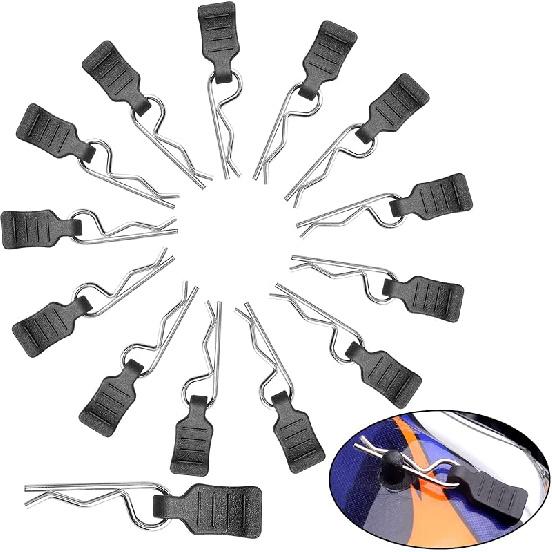 50 шт. Зажимы для RC-машинок, зажимы для кузова RC с петлями для всех моделей 1/16 1/18 Traxxas Axial Redcat Tamiya Team Associated (черный)