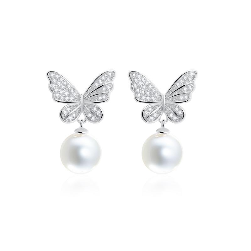 Shining Pearl Copper Alloy Earrings: Light Luxury, High-End Gold-Plated with Strong Color Retention