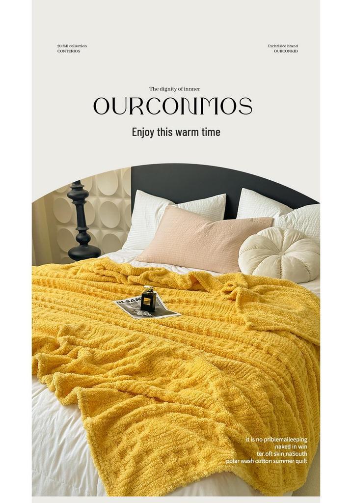 Three-Dimensional Jacquard Velvet Blanket - Tawny Flannel Sofa Cover