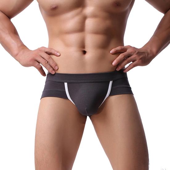 Men Underpants Contrast Color Slim Fit Sweat Absorption Wear-resistant Men Briefs for Inside Wear