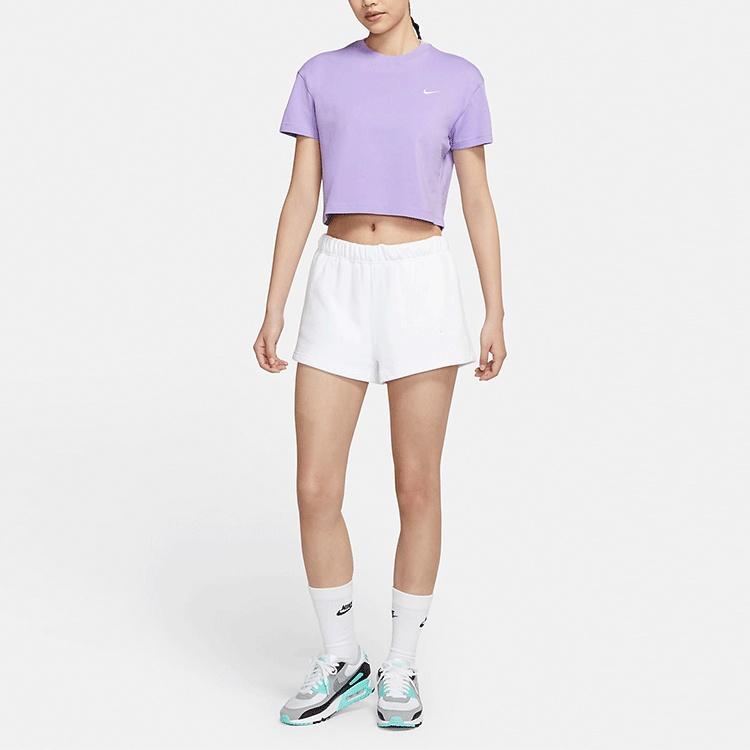 NikeLab Women's Logo Cropped Crewneck T-Shirt Purple DA0324-563