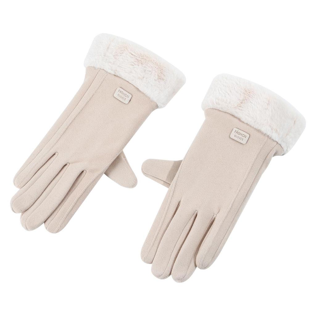 Damen Warme Touchscreen-Handschuhe: Gemütliche, mit Samt gefütterte, winddichte, kältefeste, niedliche Fahrradhandschuhe für Herbst und Winter.