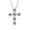 PT950 Platinum Full-Diamond Cross Necklace - Women's 1.2 Carat Moissanite, Timeless Sparkling Statement Jewelry