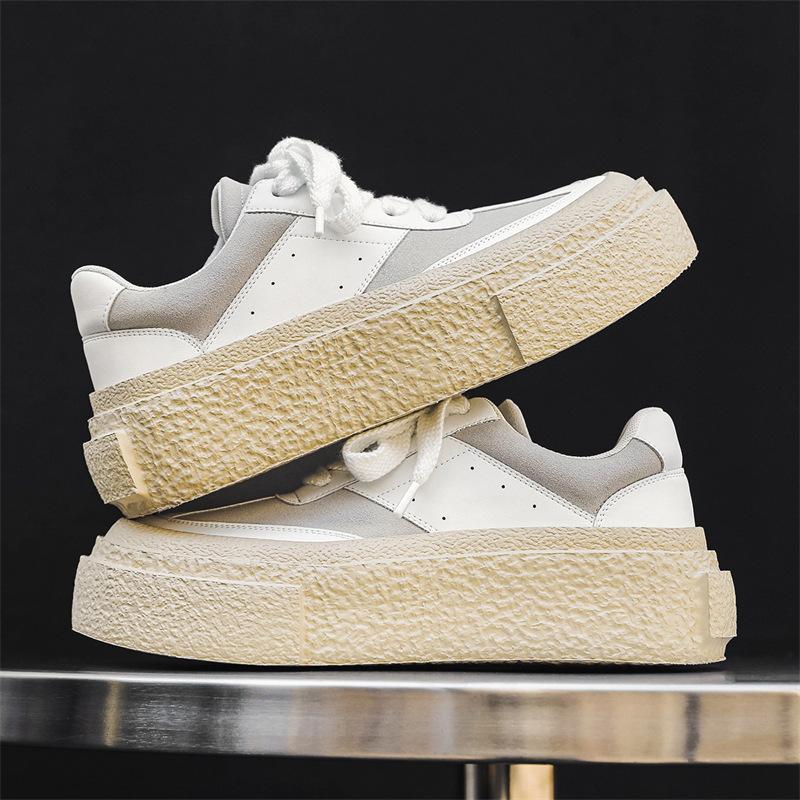 

Нишевые 2025 новые немецкие тренировочные туфли на платформе мужские маленькие белые туфли увеличивающие рост маффины спортивные ретро папины кроссовки 24334-J 38 белый