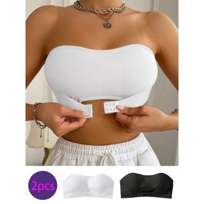 Style Chaud Bustier Tube à Boutons Devant pour Femmes Antidérapant, Anti-exposition Dos Nu