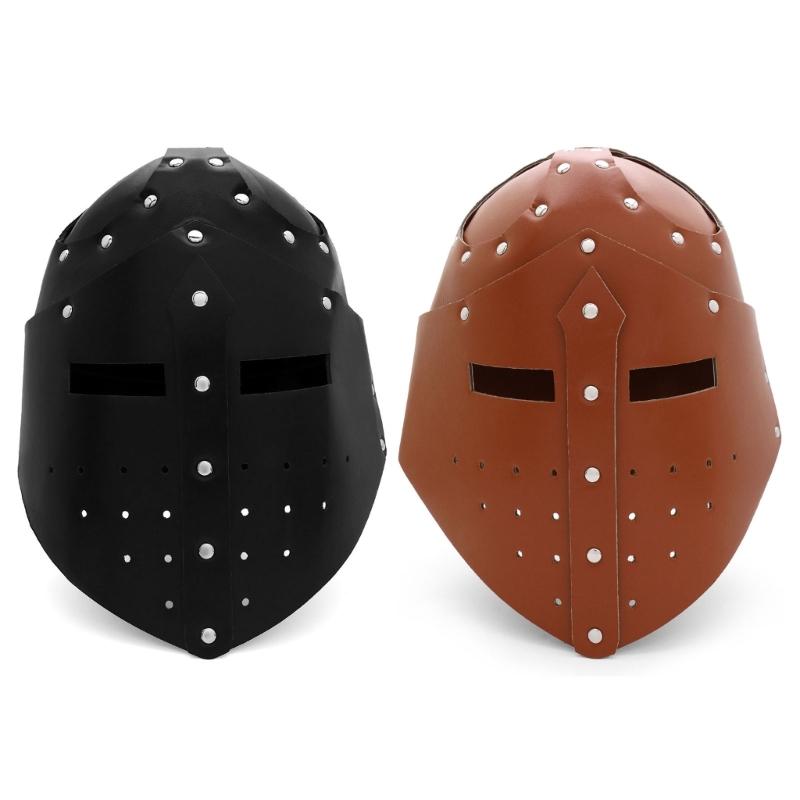 Templars Crusader Knights Helmet Wearable Adults Medieval Costumes Full Face Mask for Halloween Cosplay Party Roleplay