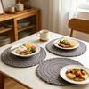 12-inch Ronde Placemats, Geweven Gevlochten Polyester Placemats, Wasbare Hittebestendige Ronde Eettafelmatten voor Keuken