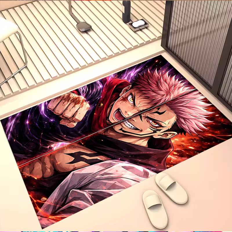 Jujutsu Kaisen Print Rug, Washable Floor Carpet, For Entryway Dorm Laundry Room Office Study, Home Decor Birthday Christmas Gift