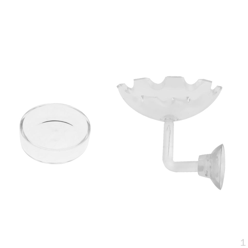 

Set of 2, Aquarium Feeding Food Dish Container Fish Feeder ( Round & Flower Shape )