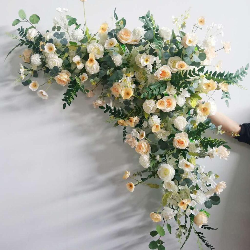 Triangular Silk Flower Wedding Arch Arrangement for Reception Background