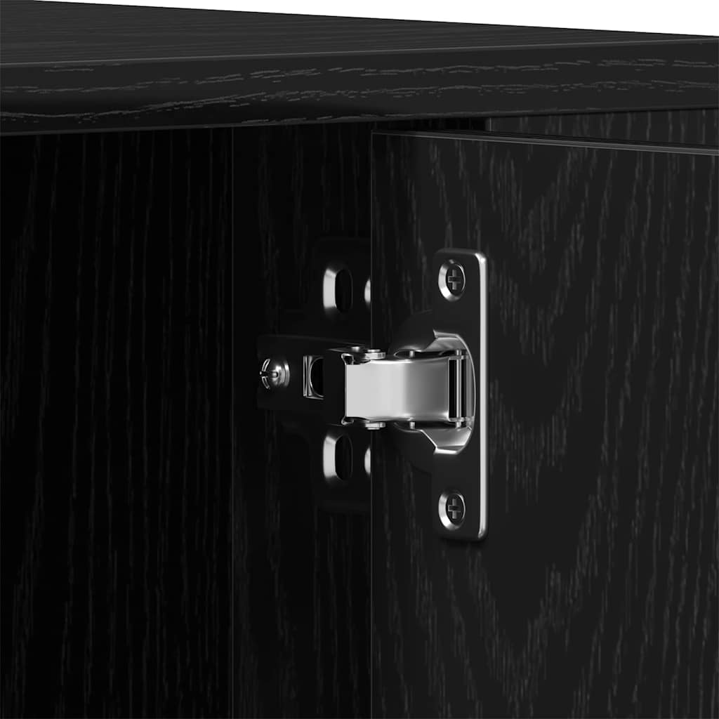 TV Cabinet in Black Oak Look 100 x 35 x 40 cm Engineered Wood
