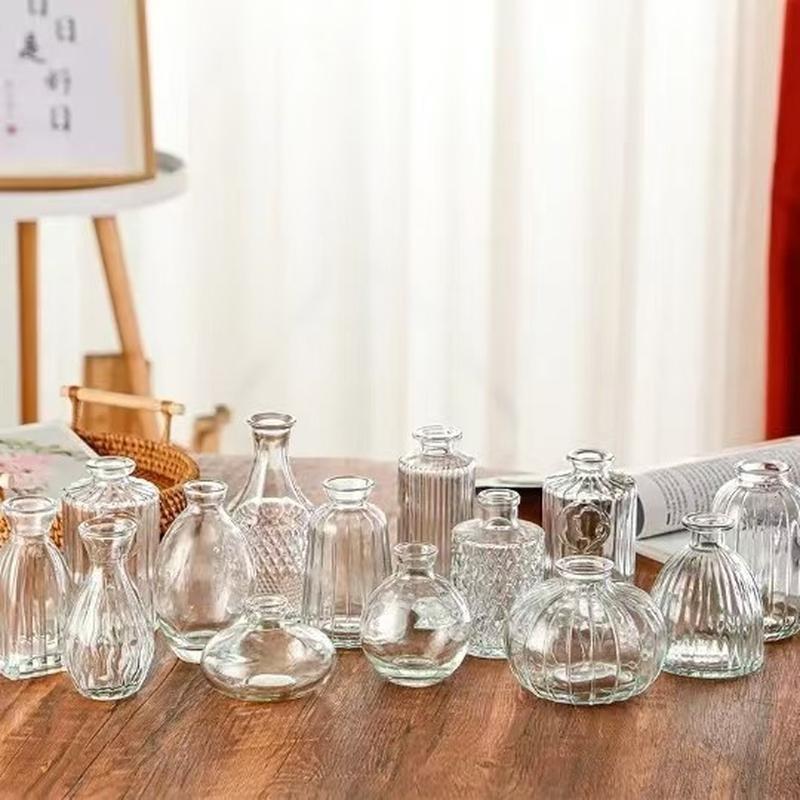 SEE KEAN Simple Transparent Striped Glass Vase
