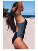 European & American Backless Ruched High-Waist One-Piece Swimsuit for Women - 2023 New Fashion Conservative Style