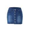 French New Style European & American Slit Button-Down Denim Casual Bodycon Summer Skirt for Women