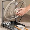 Pot Lid Organizer 2-Tier Cutting Board Rack Pan Lid Holder with Drip Tray for Spatula Ladle Spoon Kitchen Countertop