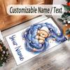 Tappeto in Velluto di Cristallo a Tema Orsacchiotto Tappetino Morbido Personalizzato con Nome Testo Decorazione per la Casa