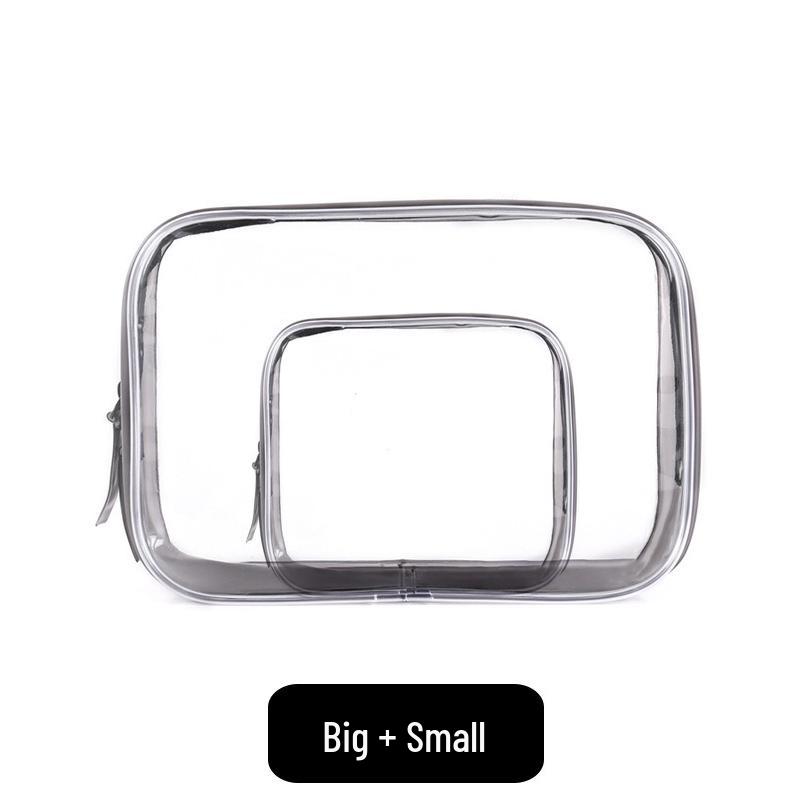 Large Capacity Waterproof Transparent Makeup Bag - Portable Toiletry Organizer for Travel