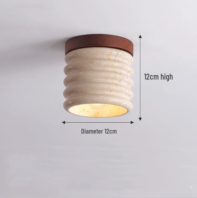 Japanische Wabi-Sabi Gelber Höhlenstein Deckenleuchte für Eingangsbereich oder Balkon