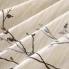 Egyptian Cotton Queen Bedding Set with Cream Branch Pattern and 1200 Thread Count for Breathable Comfort