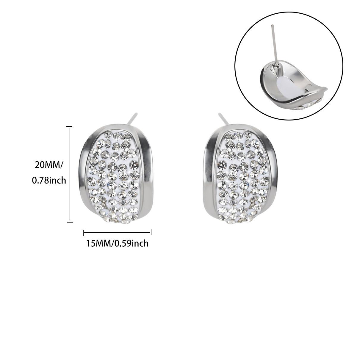 

Luxury Zircon Stud Earring for Women Stainless Steel Copper Color Crystal Piercing Earring 2026 New Fashion Wedding Zircon Gift
