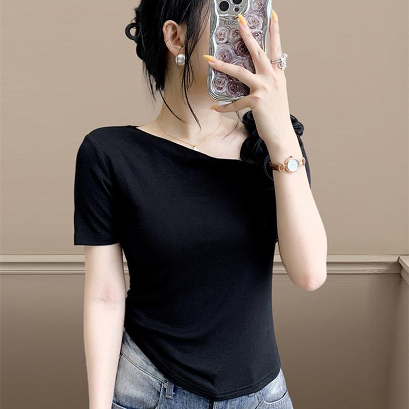 Summer New Women's Cotton T-shirts Short Sleeve Tops Trendy Elegant 3D Flower Designer Tees