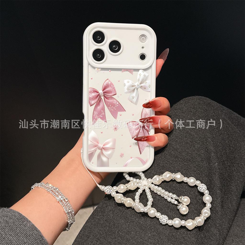 Sweet Pearl Bow Pendant for iPhone Apple 11/12/13/14/15/16/17 Phone Case