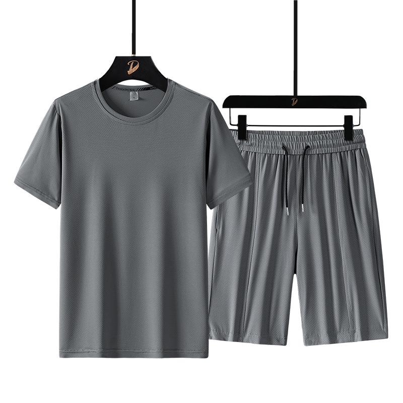 Men's Quick-Dry Breathable Loose Plus Size Summer Shorts & T-Shirt Fitness Casual Set