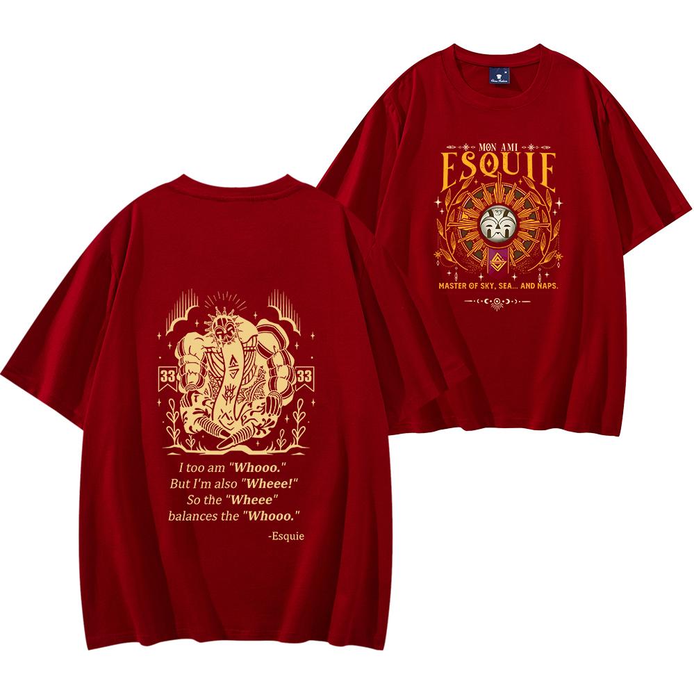 Koszulka Esquie Clair Obscur Expedition 33 Koszulka graficzna Expedition 33 Zabawna koszulka Whooo Wheee Koszulka estetyczna inspirowana anime grą