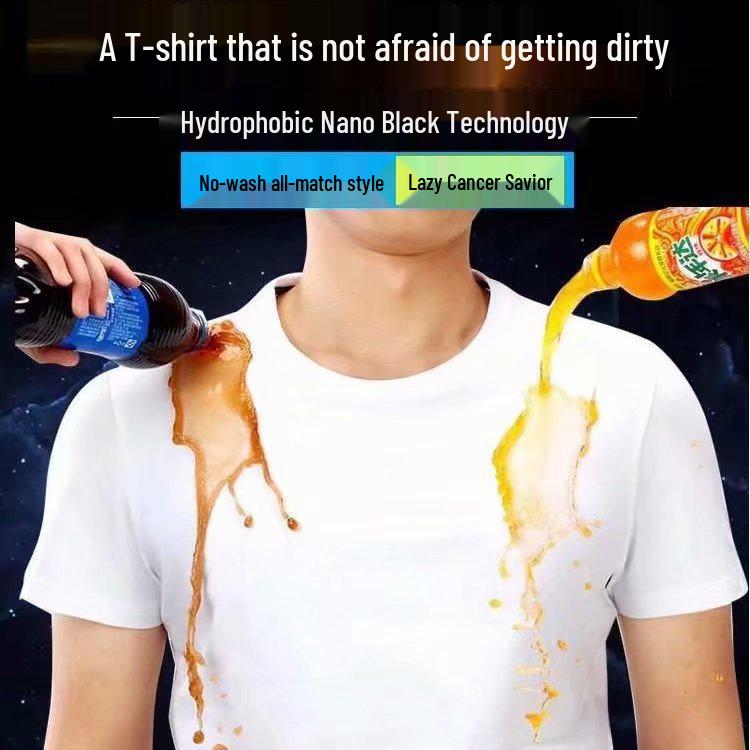 

Мужская спортивная футболка из сетки «ледяной шелк», быстросохнущая - Дышащая, черная, с нано-водоотталкивающей технологией, грязеотталкивающая, с коротким рукавом 5XL