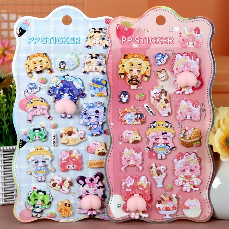 Nekoni 3D Cute Stickers Cartoon Animal Puff Sticker Diy Stickers For Scrapbooks Planner Journals Laptops Phone Case Decoration