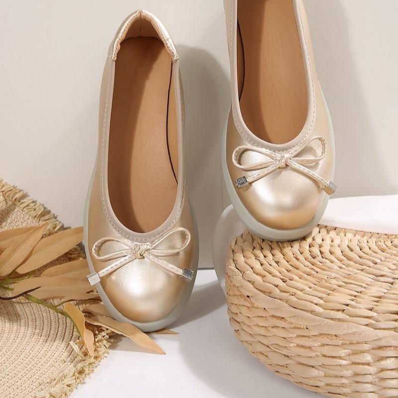 Fashion Shoes for Women 2025 Plus Size Slip on Women's High Heels Platform Daily Pumps Women Round Toe Wedges Bow Tie Shoes Female