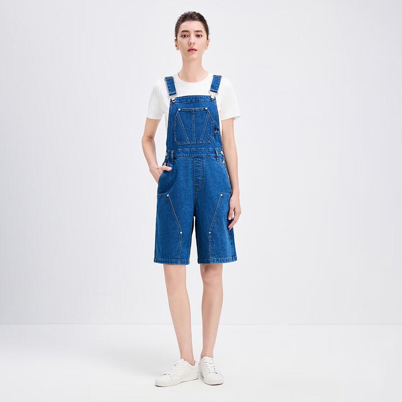 Navigare Women's Casual Denim Overalls Shorts